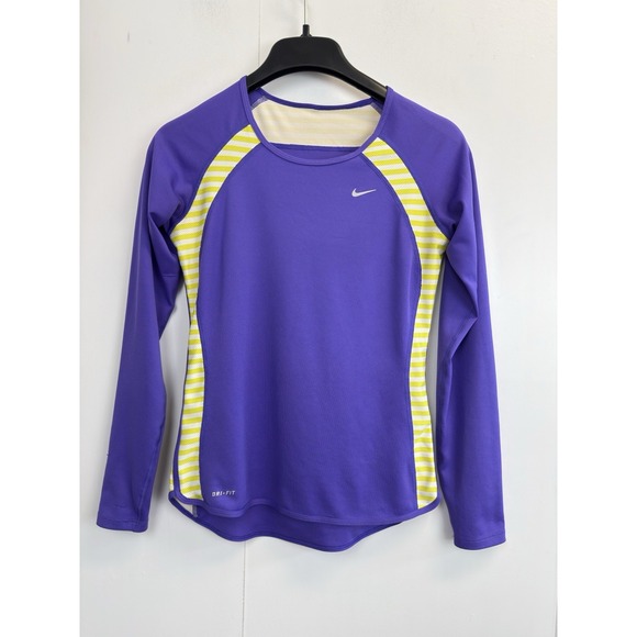 Nike Dri Fit Womens XS Purple Long Sleeve Running Top Workout Shirt‎ - Picture 1 of 7